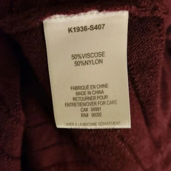 Katherine Barclay Montréal Merlot Ribbed Knit Turtleneck Sweater Tunic – M - Picture 3 of 5